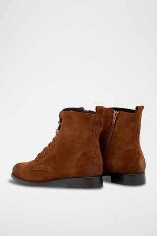 Bottines en cuir suédé Kalysta - Cognac