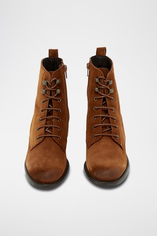 Bottines en cuir suédé Kalysta - Cognac