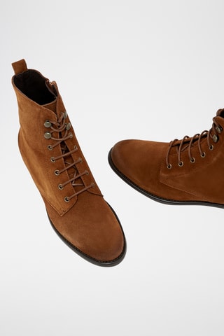 Bottines en cuir suédé Kalysta - Cognac