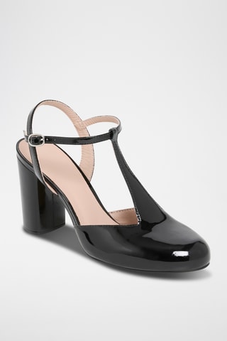 Escarpins vernis en cuir Theoline - Noir