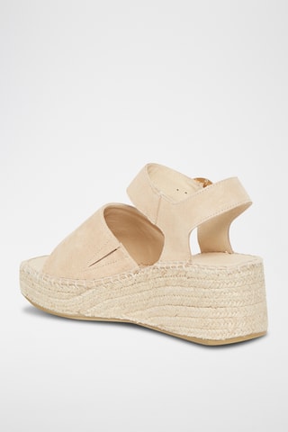 Espadrilles compensées en cuir Saphira - Beige