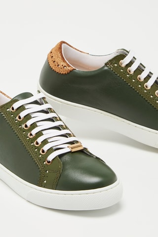 Sneakers en cuir Zoe - Kaki
