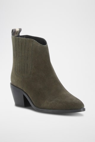 Bottines en cuir suédé Oxane - Kaki