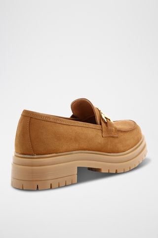 Mocassins plateformes en croûte de cuir Antonis - Camel