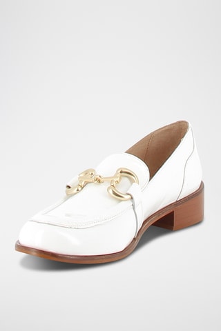 Mocassins à talons vernis en cuir Iona - Blanc