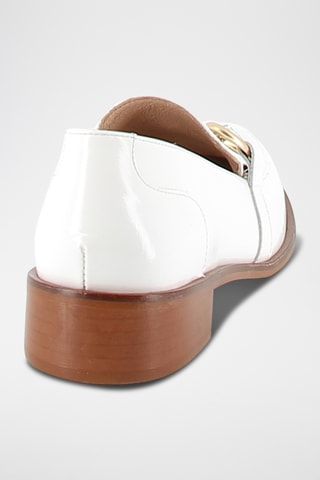 Mocassins à talons vernis en cuir Iona - Blanc