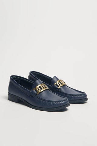 Mocassins en cuir Benedicte - Bleu marine