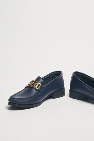 Mocassins en cuir Benedicte - Bleu marine