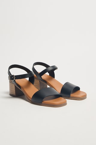 Sandales à talons en cuir Rya - Noir