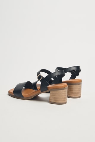 Sandales à talons en cuir Rya - Noir