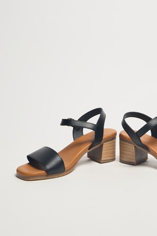 Sandales à talons en cuir Rya - Noir