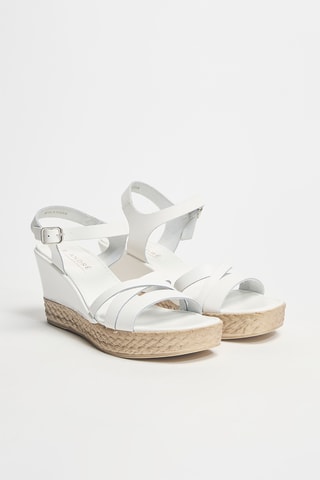 Sandales compensées en cuir Robyn - Blanc