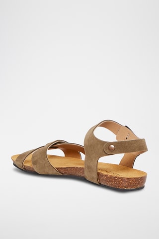 Sandales en croûte de cuir Brehat - Kaki