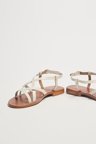 Spartiates en cuir Amy - Blanc
