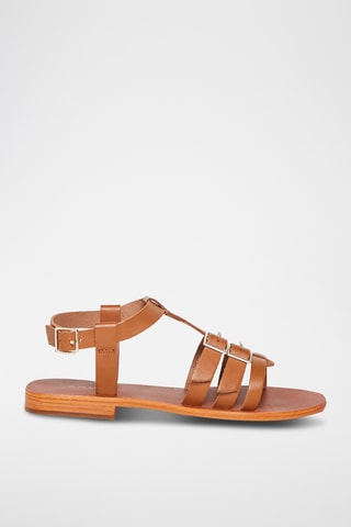 Spartiates en cuir Plumette - Camel