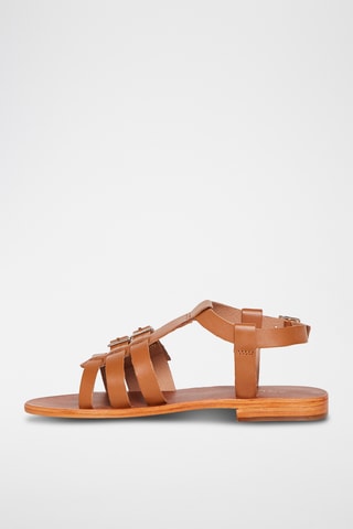 Spartiates en cuir Plumette - Camel