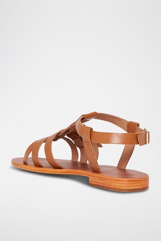 Spartiates en cuir Plumette - Camel