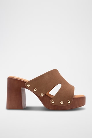 Mules à talons Rafaela - Marron
