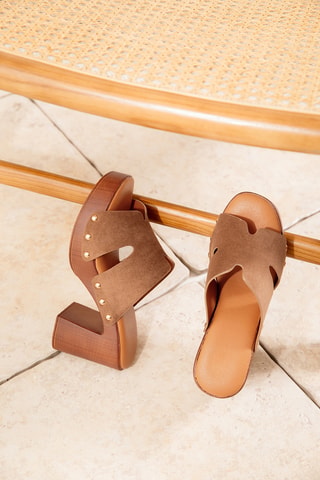 Mules à talons Rafaela - Marron