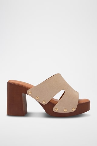 Mules à talons Rafaela - Beige