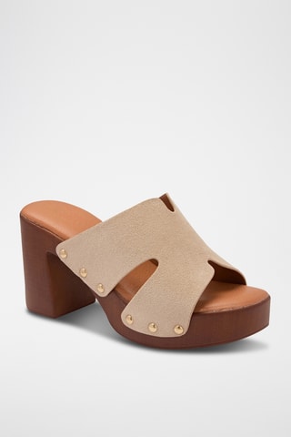 Mules à talons Rafaela - Beige