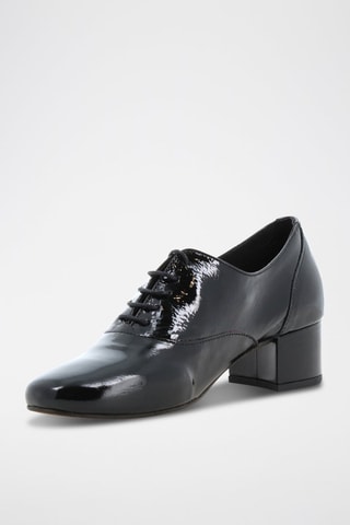 Derbys à talons en cuir verni - Noir