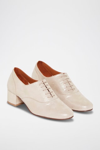 Derbys à talons en cuir Vernie - Doré