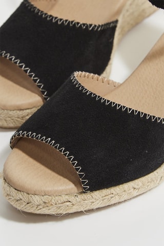Espadrilles compensées en croûte de cuir Jaen - Blanc