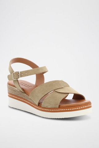 Sandales à talons en cuir Kelly - Taupe