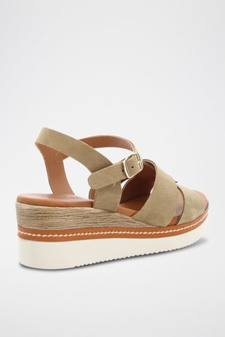 Sandales à talons en cuir Kelly - Taupe
