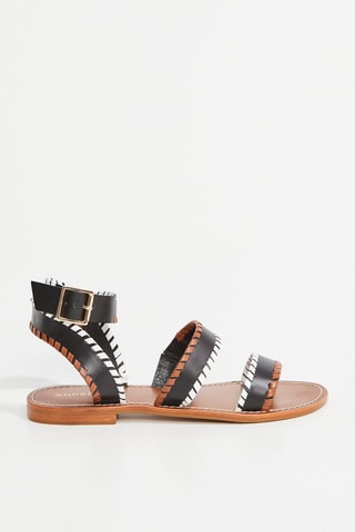 Sandales en cuir de chèvre Sonya - Noir