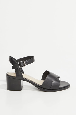 Sandales à talons en cuir de chèvre Rayonata - Noir
