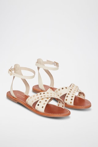 Sandales en cuir de chèvre Elvire - Ecru
