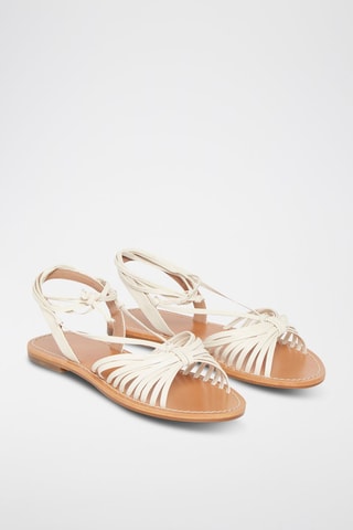 Spartiates en cuir de chèvre Diva - Beige