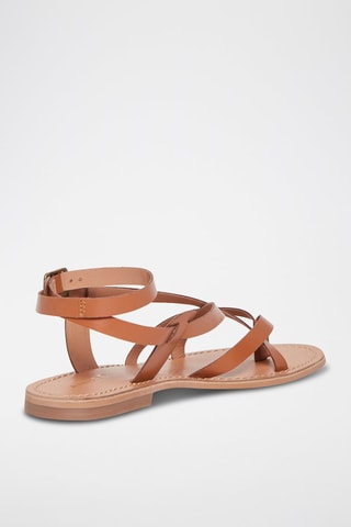 Sandales en cuir de chèvre Hematite - Camel