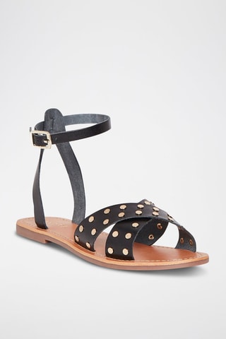 Sandales en cuir de chèvre Elvire - Noir