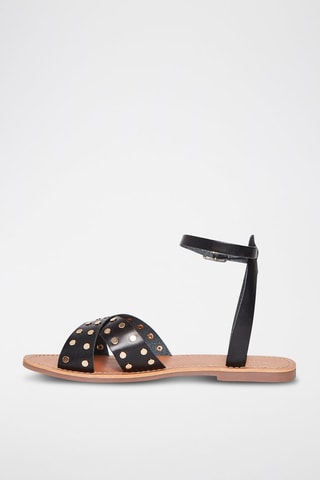 Sandales en cuir de chèvre Elvire - Noir