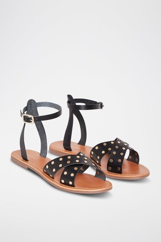 Sandales en cuir de chèvre Elvire - Noir