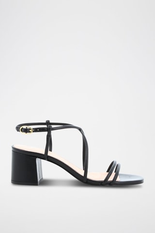 Sandales à talons en cuir Kat - Noir
