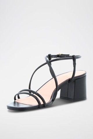 Sandales à talons en cuir Kat - Noir