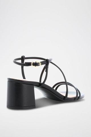 Sandales à talons en cuir Kat - Noir