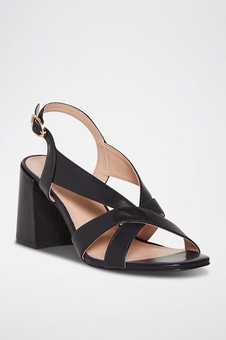 Sandales à talons en cuir Joliet - Noir