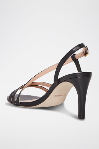 Sandales à talons en cuir Nacre - Noir