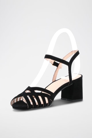 Sandales à talons en cuir de chèvre Carlton - Noir