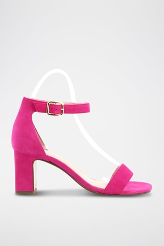 Sandales à talons en cuir de chèvre nubuck Fairfie - Rose