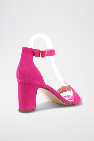 Sandales à talons en cuir de chèvre nubuck Fairfie - Rose
