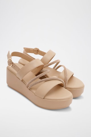 Sandales compensées Ornella - Beige