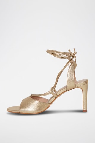 Sandales à talons en cuir Karmina - Doré