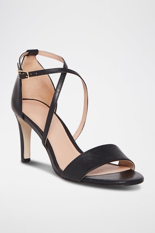 Sandales à talons en cuir Ilyana - Noir