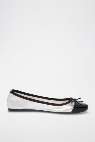 Ballerines en cuir Giulia - Argenté